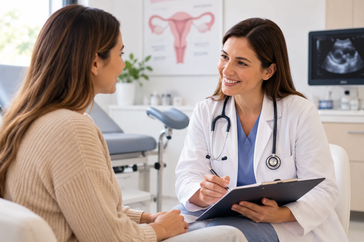 Consulta ginecológica cálida y profesional
