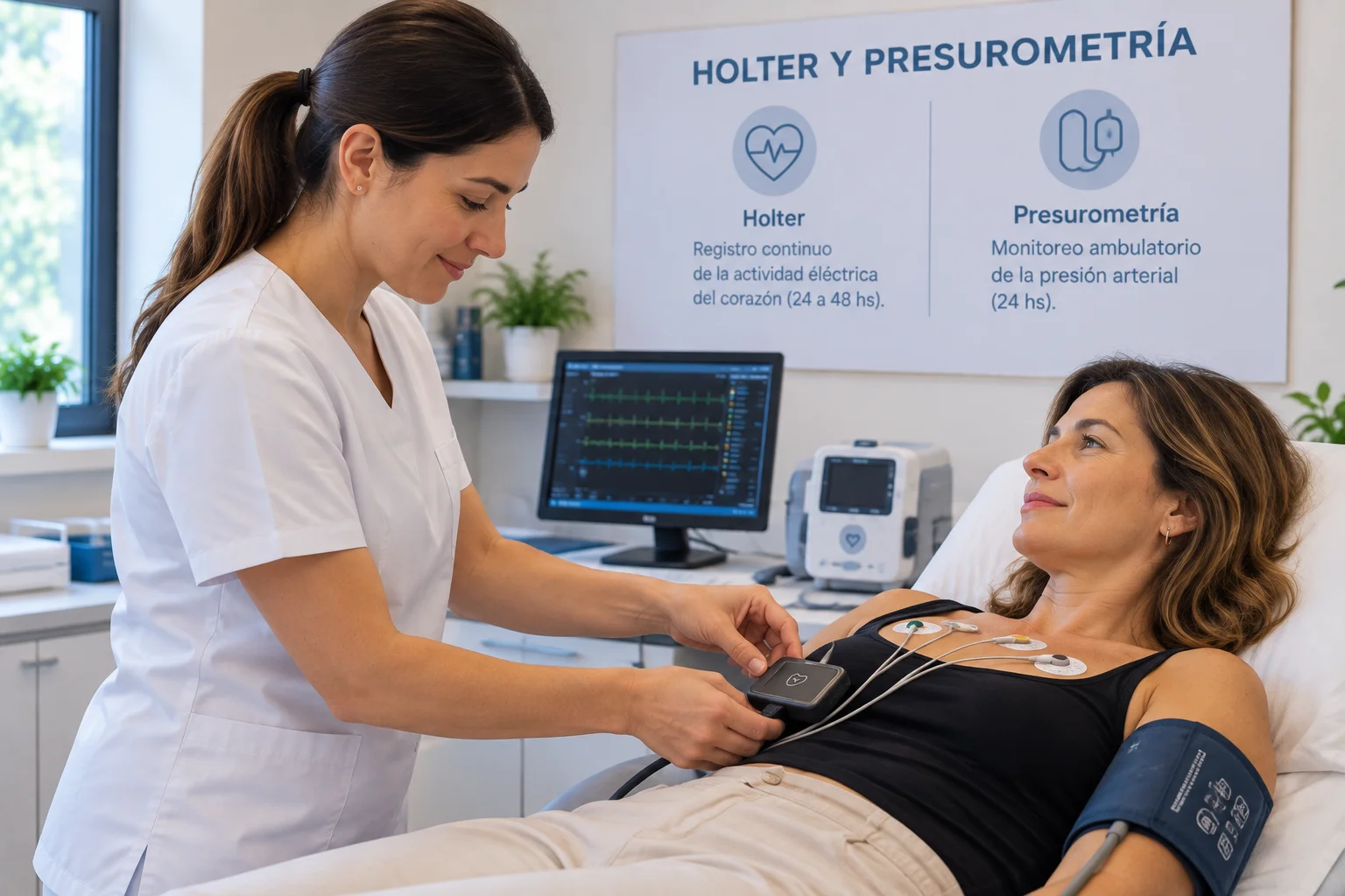 Colocación de Holter y presurómetro