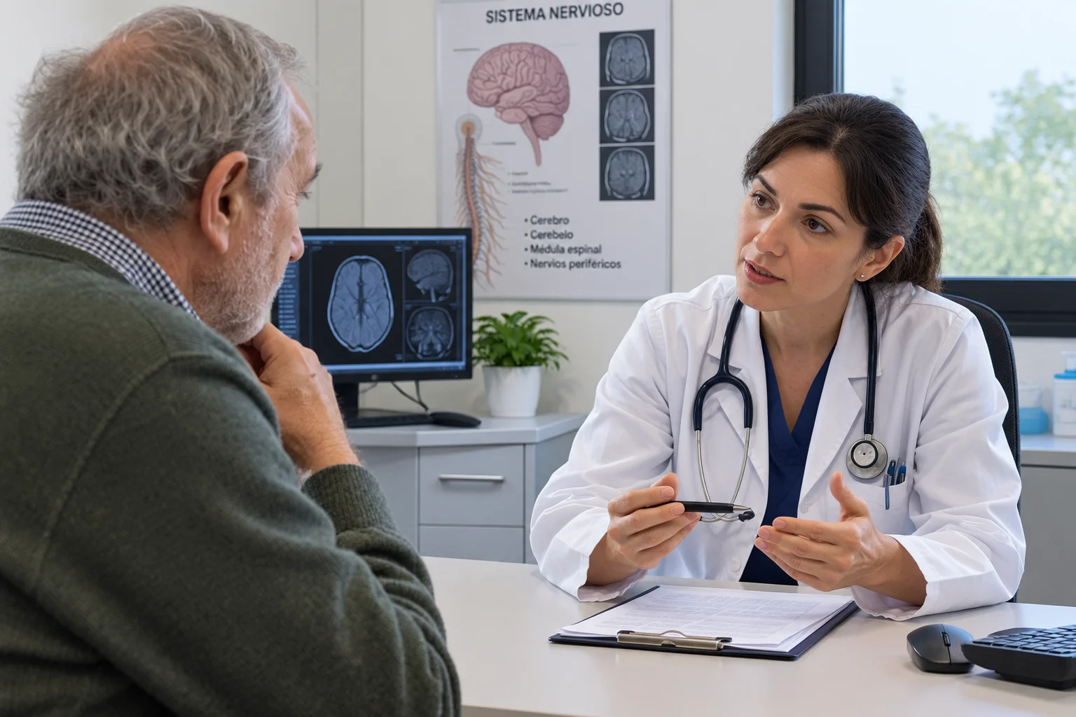 Consulta neurológica en clínica