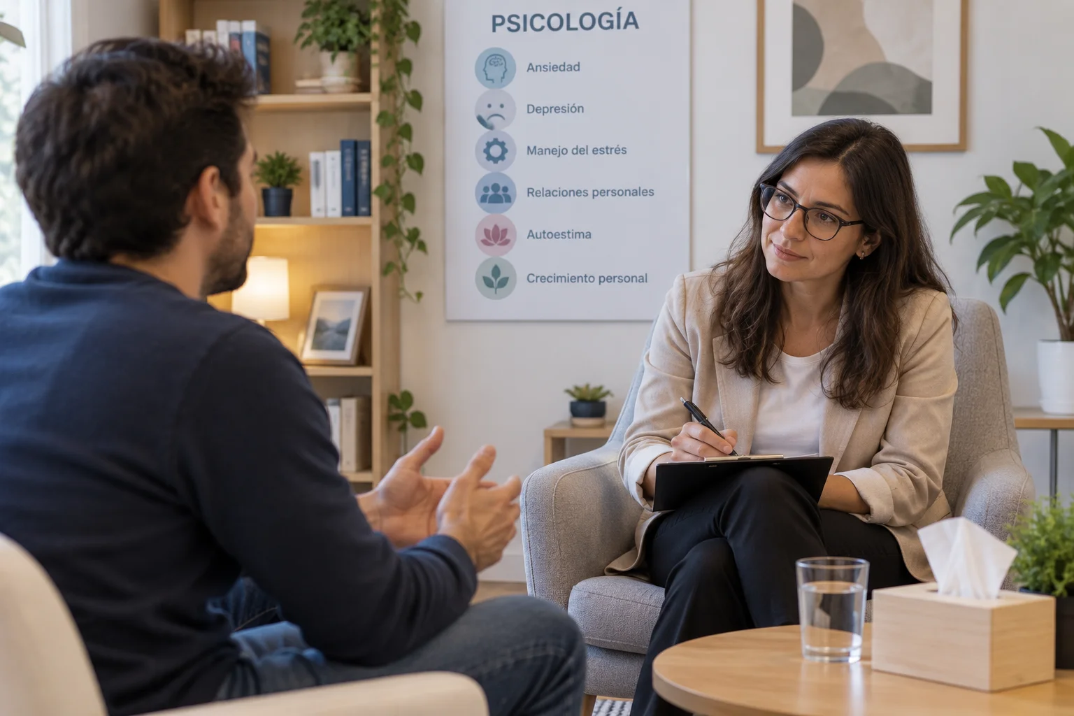 Consulta de Psicología en un ambiente acogedor
